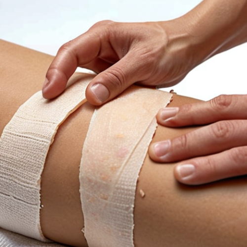 Home 11 **
* **Prompt:** A close-up shot of a chitosan-based bandage being applied to a minor skin wound. Focus on the texture of the bandage and the healing process of the skin. Natural lighting, emphasize the antibacterial properties.
**